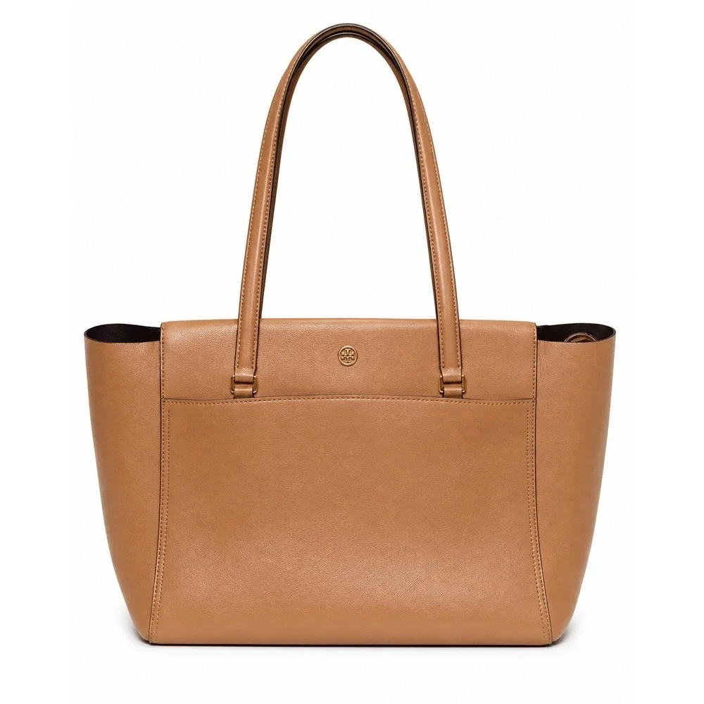 Tory Burch Robinson Zip Tote Tan Handbag